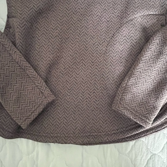 Columbia Gray Tweed Hooded Fleece Lined Quarter Buttoned Pullover - Picture 6 of 6